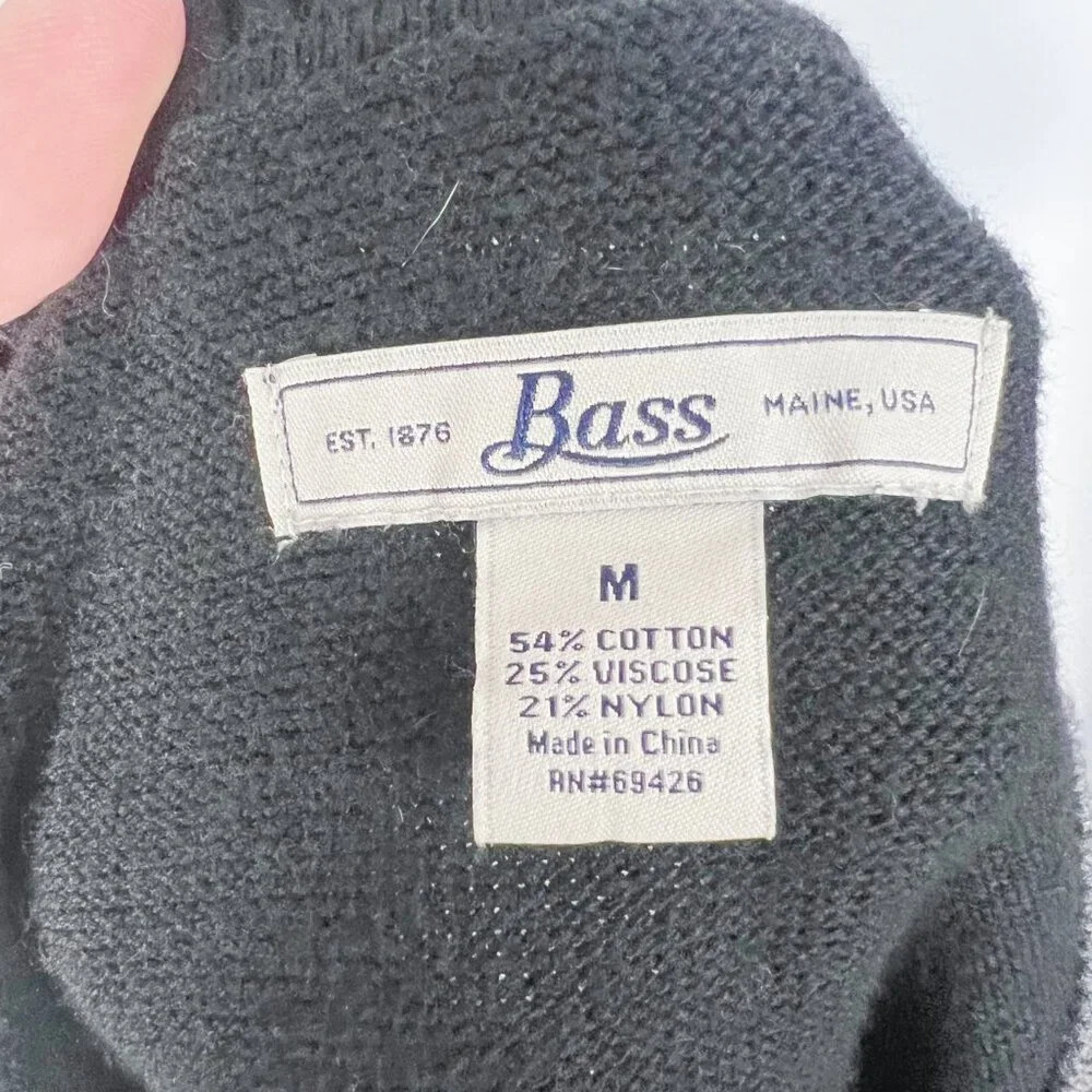 Vintage Bass Black and Grey Plaid Sweater Fringe Women's Size M Grunge Punk - Picture 5 of 7